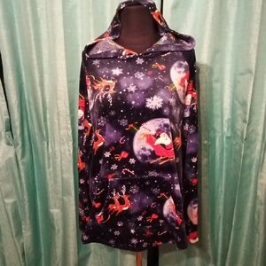 No Boundaries Festive Santa Hoodie - Black and Red